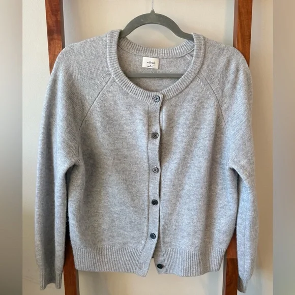 EUC Aritzia Wilfred Cashmere-Blend Cardigan sz MEDIUM - Picture 2 of 11